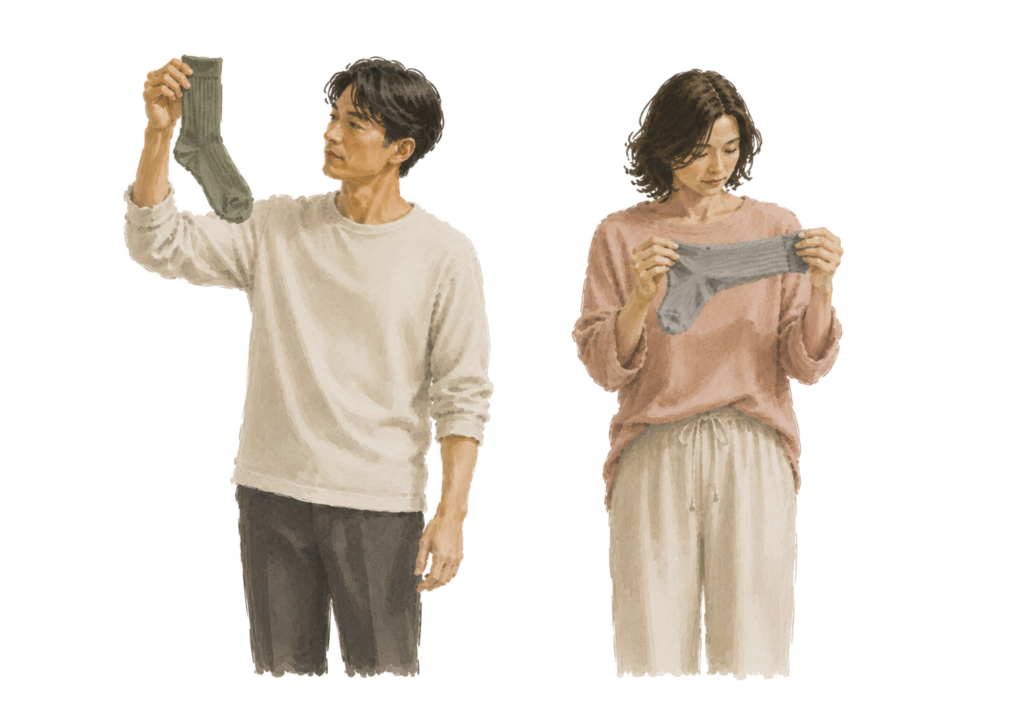 入浴後に足をケアしている人のイラスト