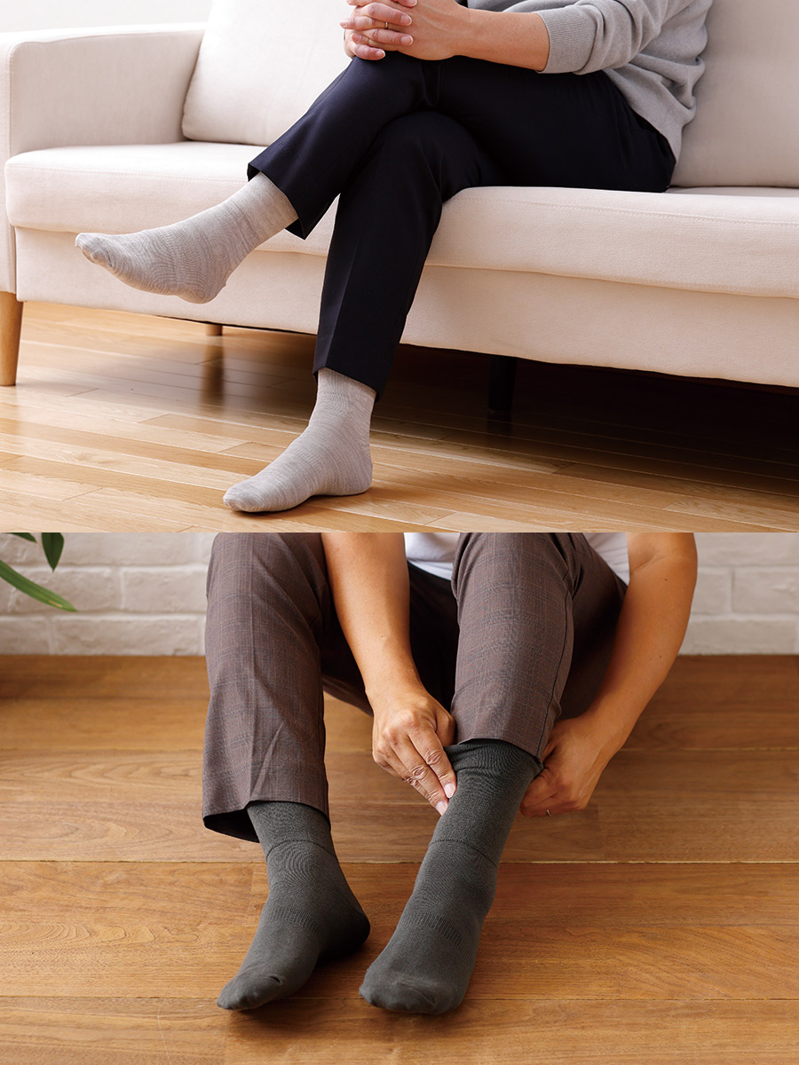 足首ゆったり、リラックスできる靴下